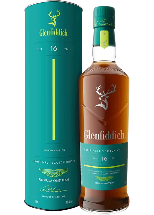 Buy Glenfiddich Aston Martin F1 16 Year Single Malt Scotch Whiskey online at whiskeyshipped.com and have it shipped to your door nationwide.