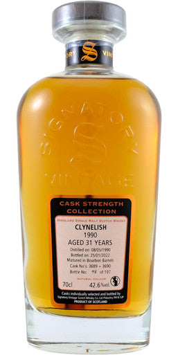 Signatory Vintage Clynelish 1990 31 Year Old Single Malt Scotch Whisky (750ml)