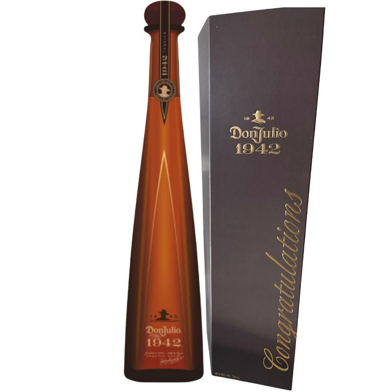 Don Julio 1942 "Congratulations" Special Edition Gift Box Sleeve. This premium añejo tequila comes perfect for gifting. Beautiful limited celebrations box. Great for Holiday Engagements, Promotions.. special moments in need of a toast! 


