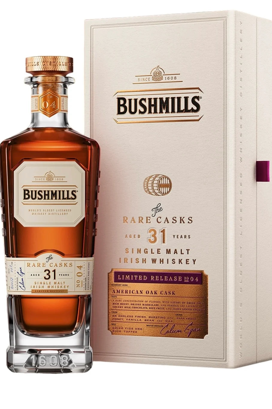 Buy Bushmills Rare Cask 31 Year Single Malt Irish Whiskey American Oak Cask online at whiskeyshipped.com and have it shipped to your door nationwide.