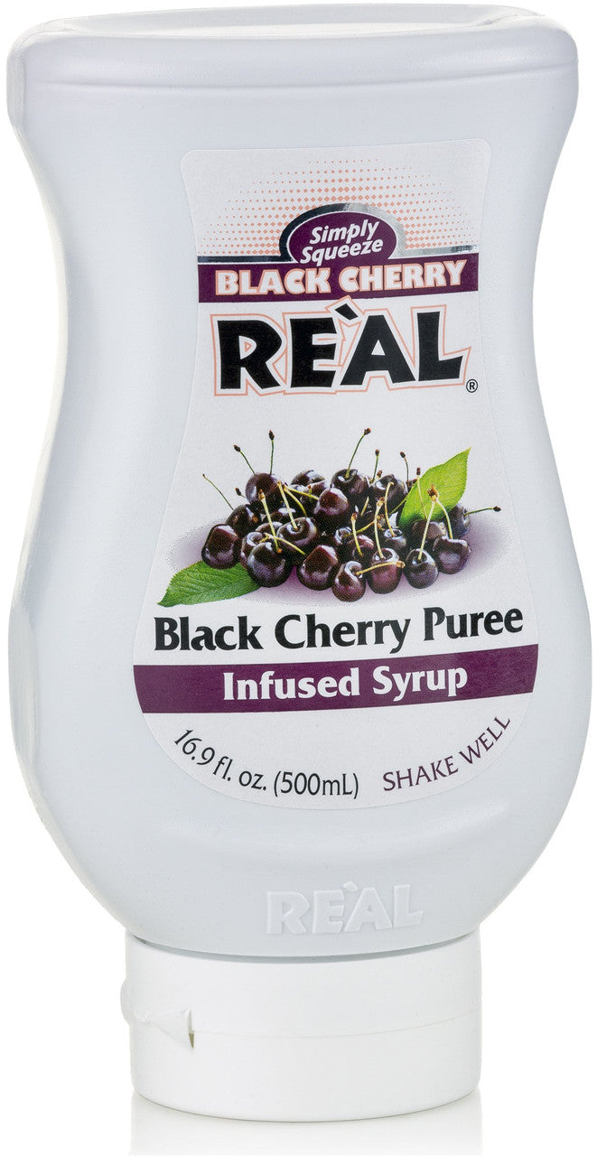 Buy Real Infused Exotics Black Cherry Puree Infused Syrup online at whiskeyshipped.com and have it shipped to your door nationwide.