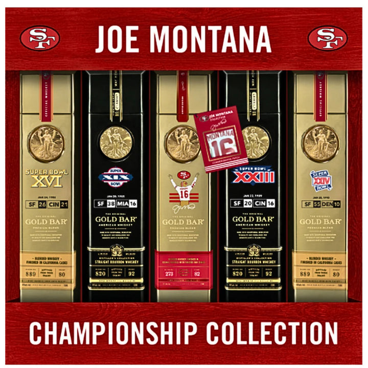 Buy Gold Bar Joe Montana Championship Collection Set online at whiskeyshipped.com and have it shipped to your door nationwide.