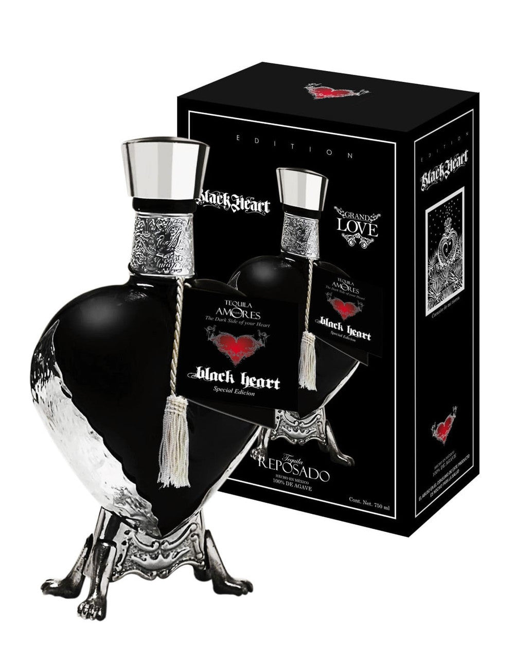 Buy Grand Love Reposado Tequila Black Glass Bottle - Metal Base online at whiskeyshipped.com and have it shipped to your door nationwide.