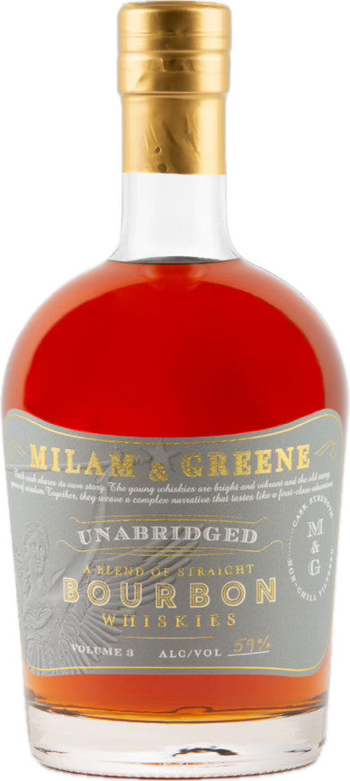 Buy Milam & Greene Blended Bourbon Unabridged Volume 3 Aged 2 Year online at whiskeyshipped.com and have it shipped to your door nationwide.