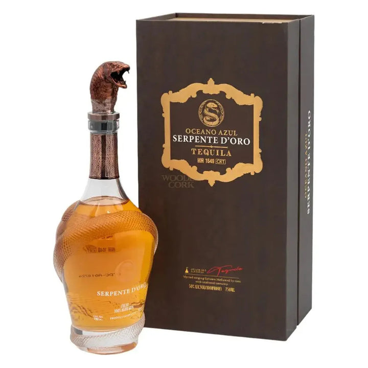 Buy Oceano Azul Serpente D'ORO Anejo Tequila online at whiskeyshipped.com and have it shipped to your door nationwide.
