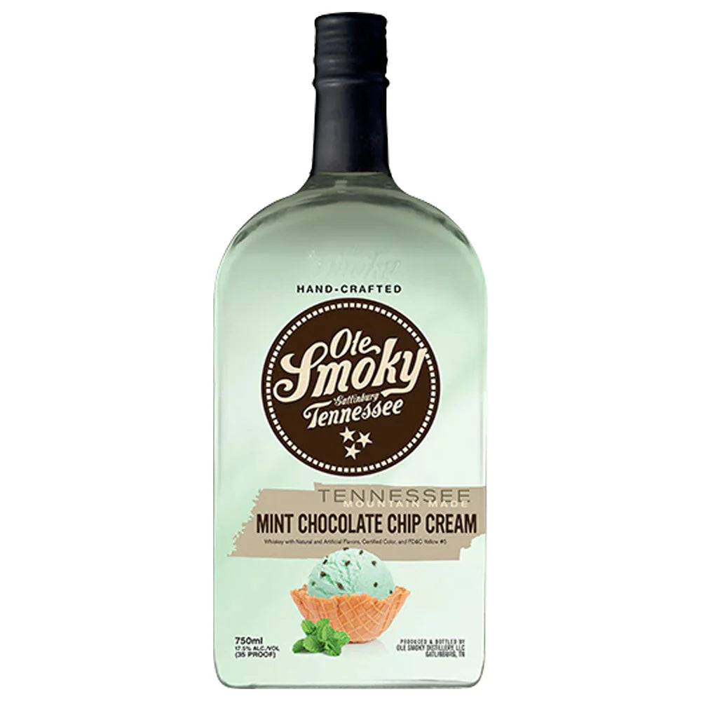 Buy Ole Smoky Mint Chocolate Chip Cream Flavored Whiskey online at whiskeyshipped.com and have it shipped to your door nationwide.