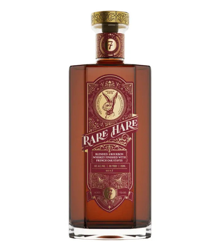 Buy Rare Hare Blended Bourbon Finished With French Oak Staves 7 Year online at whiskeyshipped.com and have it shipped to your door nationwide.