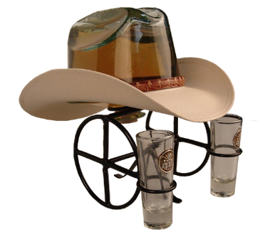 Rodeo Hat Gold Tequila with Shot Glasses (1.75L)