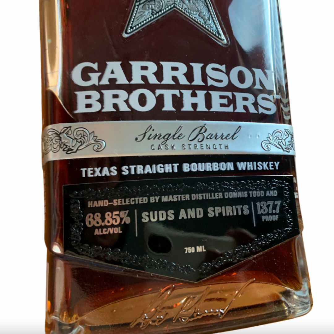 Barrel Pick Garrison Brothers with Whiskey Shipped, Single Barrel, Cask Strength Bourbon Whiskey