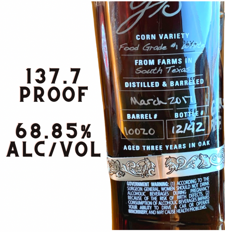 Barrel Pick Garrison Brothers with Whiskey Shipped, Single Barrel, Cask Strength Bourbon Whiskey