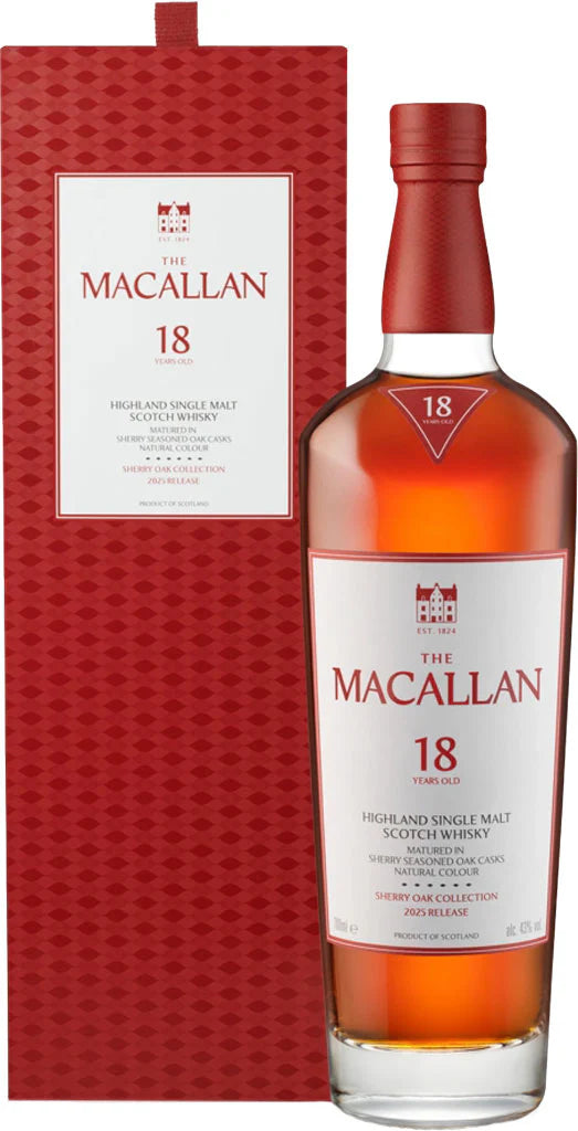 Buy The Macallan 18 Year Old Single Malt Scotch Sherry Oak Cask Whisky online at whiskeyshipped.com and have it shipped to your door nationwide.