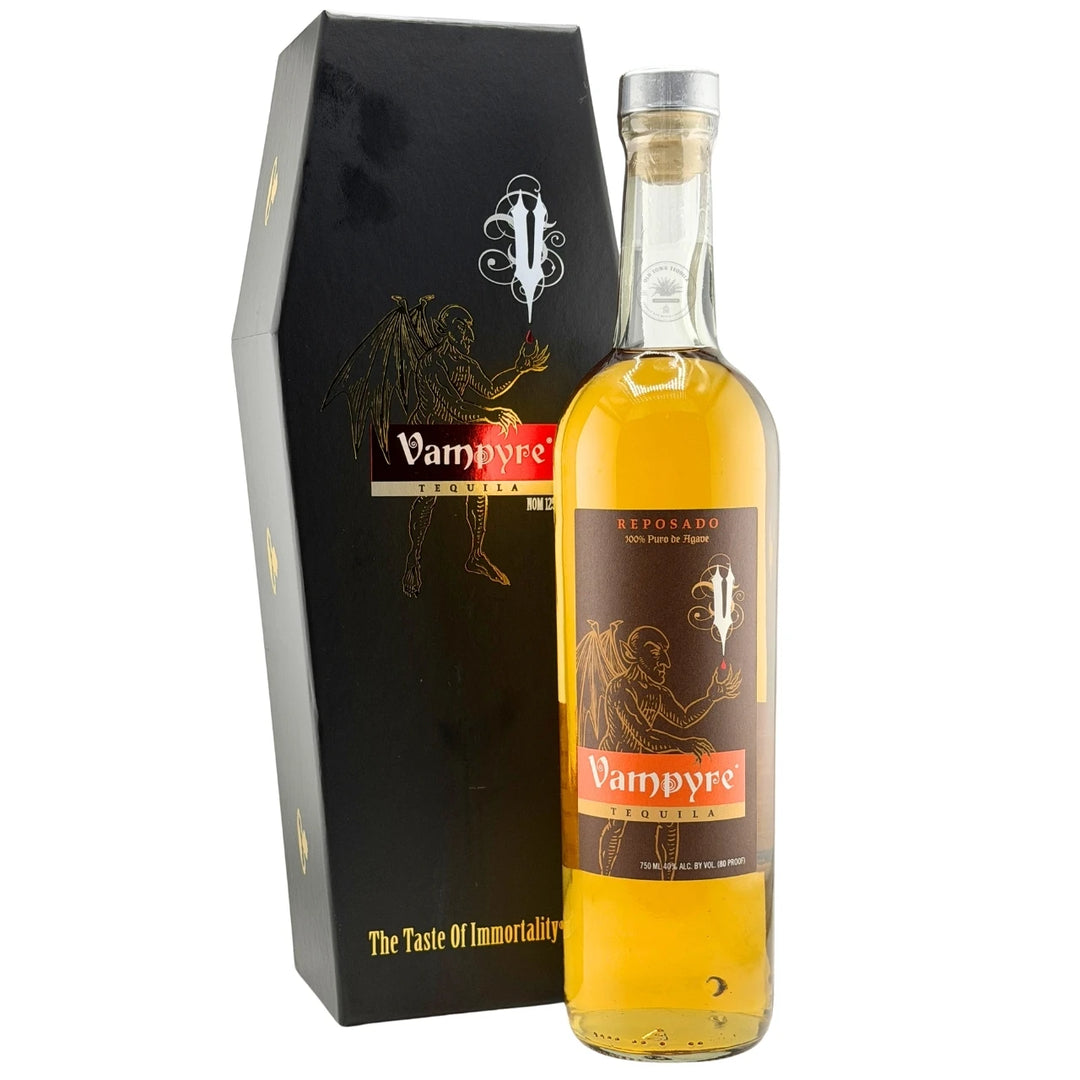 Buy Vampyre Tequila Reposado Coffin Box online at whiskeyshipped.com and have it shipped to your door nationwide.