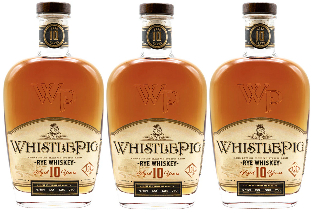 Buy WhistlePig 10 Year Straight Rye Whiskey *3 Pack* Bundle online at whiskeyshipped.com and have it shipped to your door nationwide.