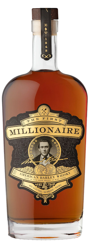 Buy The First Millionaire American Barley Whiskey Aged 4 Years online at whiskeyshipped.com and have it shipped to your door nationwide.