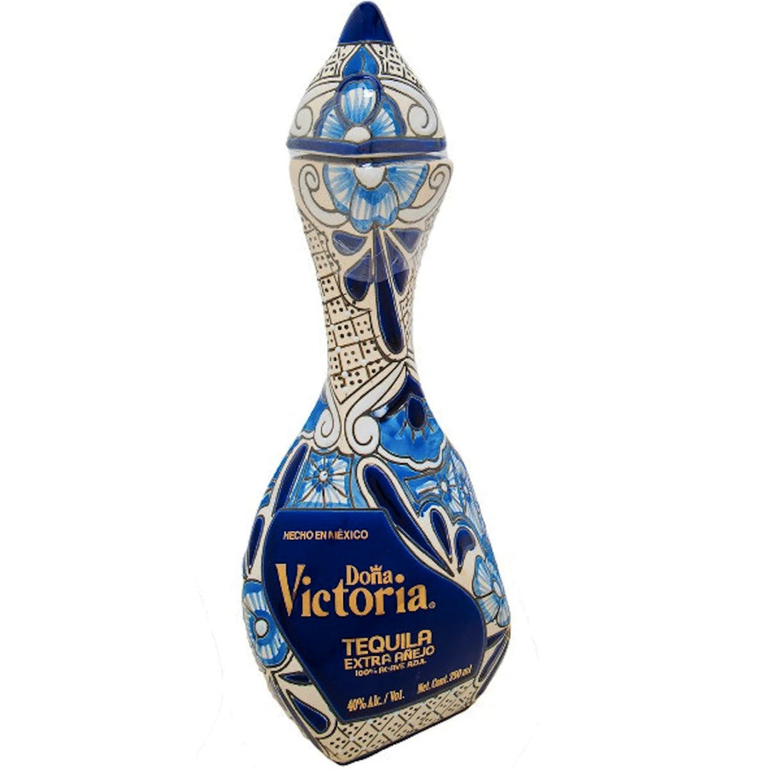 Buy Doña Victoria Tequila Extra Anejo Blue Bottle online at whiskeyshipped.com and have it shipped to your door nationwide.