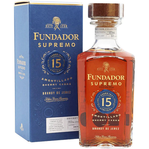 Buy Fundador Brandy De Jerez Supremo Amontillado Sherry Casks Solera Gran Reserva 15 Year online at whiskeyshipped.com and have it shipped to your door nationwide.