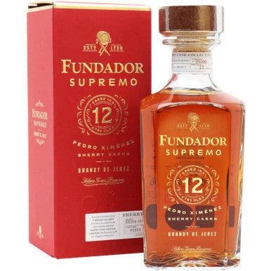 Fundador Brandy De Jerez Supremo Pedro Ximenez Sherry Casks Solera Gran Res 12 Year Old (1L)