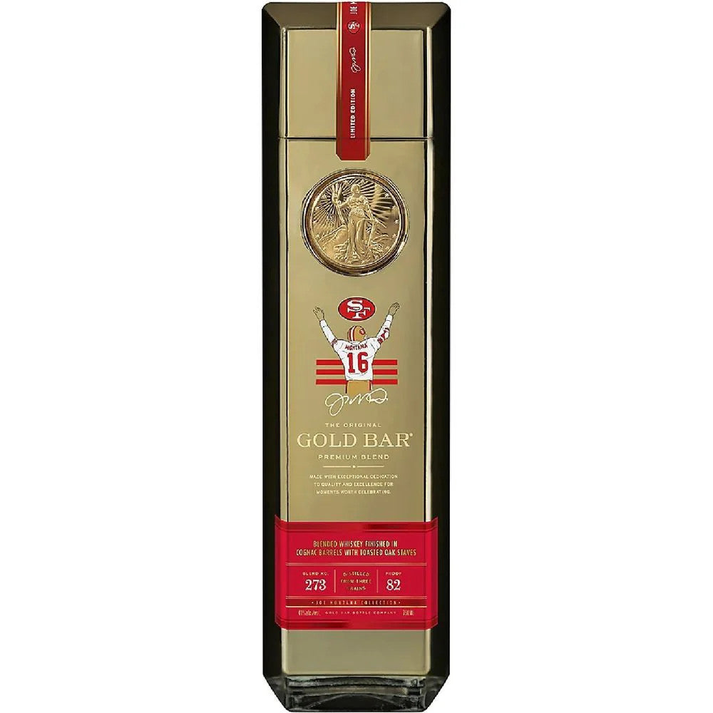 Buy Gold Bar Blended American Whiskey Premium Blend Joe Montana online at whiskeyshipped.com and have it shipped to your door nationwide.