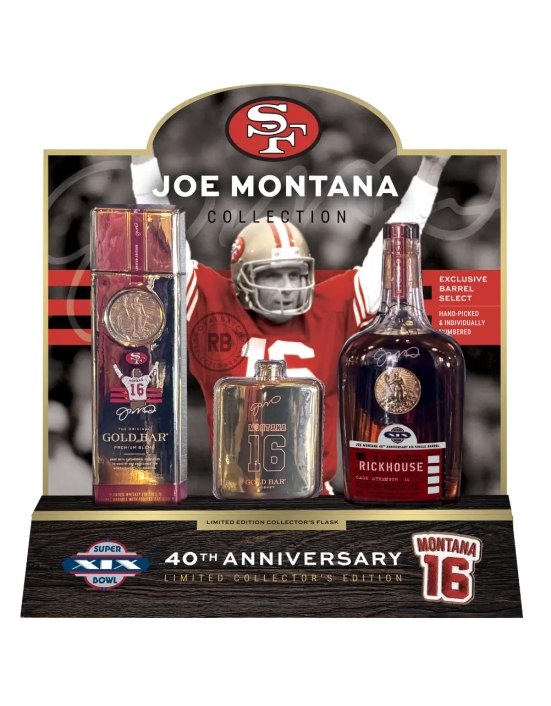 Buy Gold Bar Whiskey Barrel Select Gift Set Joe Montana Collection online at whiskeyshipped.com and have it shipped to your door nationwide.