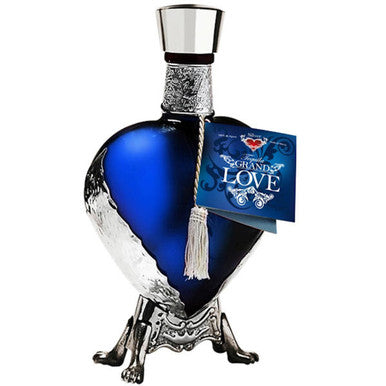 Grand Love Blanco Tequila Blue Glass Bottle - Metal Base (750ml)