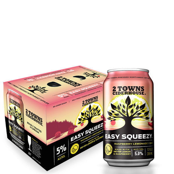 2 Towns Easy Squeezy Cider 6-Pack Can (12oz)