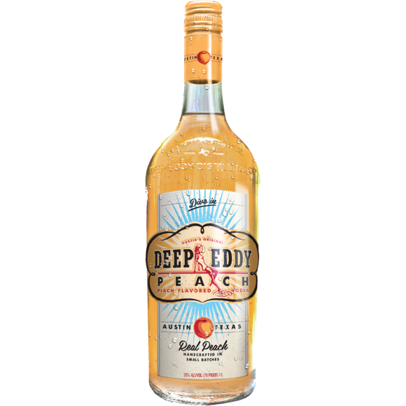 Deep Eddy Peach Vodka is handcrafted in our Texas distillery from real peaches and our award winning Original Vodka. Capturing the true essence of ripe peaches, this is best enjoyed with good friends and good music!