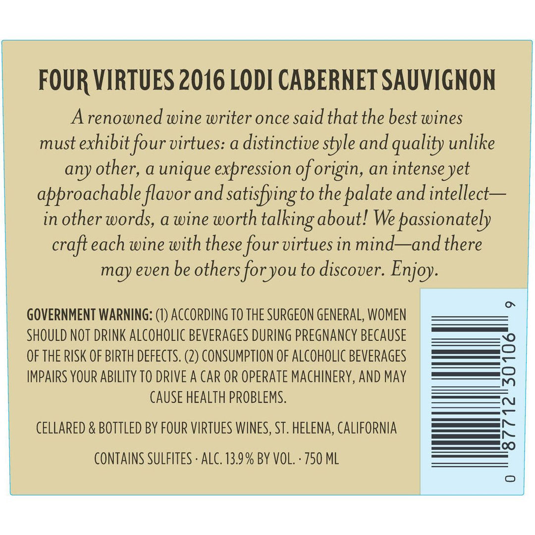 Shop Four Virtues 2016 Bourbon Barrel Aged Cabernet Sauvignon online at whiskeyshipped.com