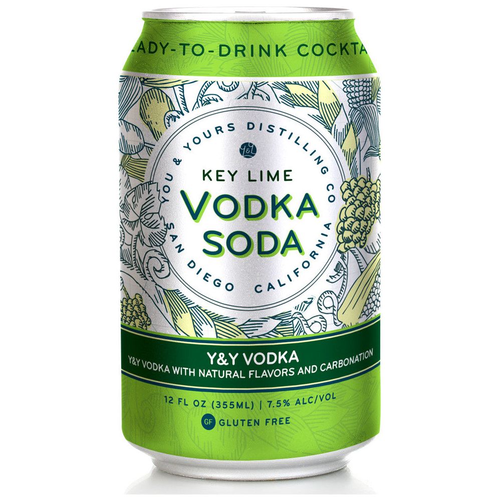 Key Lime Vodka Soda (4 Pack - 355ml). This ready-to-drink cocktail goes exceptionally well with Key Lime Pie, white sand beaches, crystal clear water, and a spicy beach read. The tropical sweetness of Key limes is made better only by adding our 100% grape-based and distilled on-site Y&Y Vodka and a touch of fizziness.
