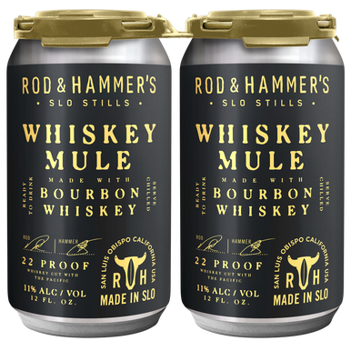Rod & Hammer's SLO Stills Whiskey Mule Canned Cocktail 4 Pack 12oz Can