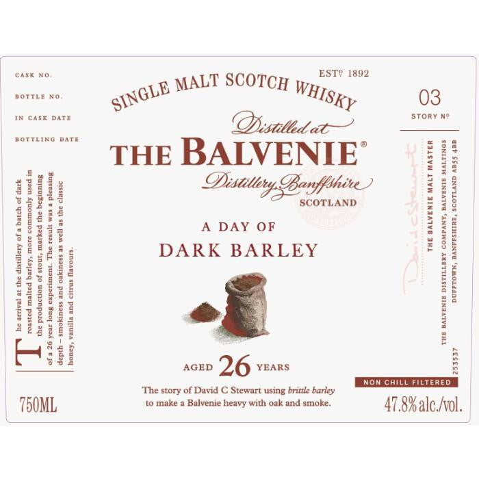 The Balvenie A Day Of Dark Barley 26 Year Old