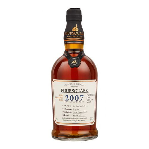 Buy Foursquare 2007 Single Blended Rum is single blended rum matured in ex-bourbon casks for 12 years in St. Phillip Barbados online at whiskeyshipped.com and have it shipped to your door nationwide.