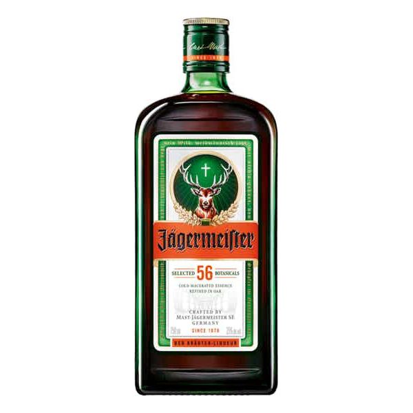 Jägermeister is a digestif made with 56 herbs and spices. Founded in 1934 by Wilhelm and Curt Mast, it has an alcohol by volume of 35%. The recipe has not changed since its creation over 75 years ago and is still served in its signature green glass bottle.