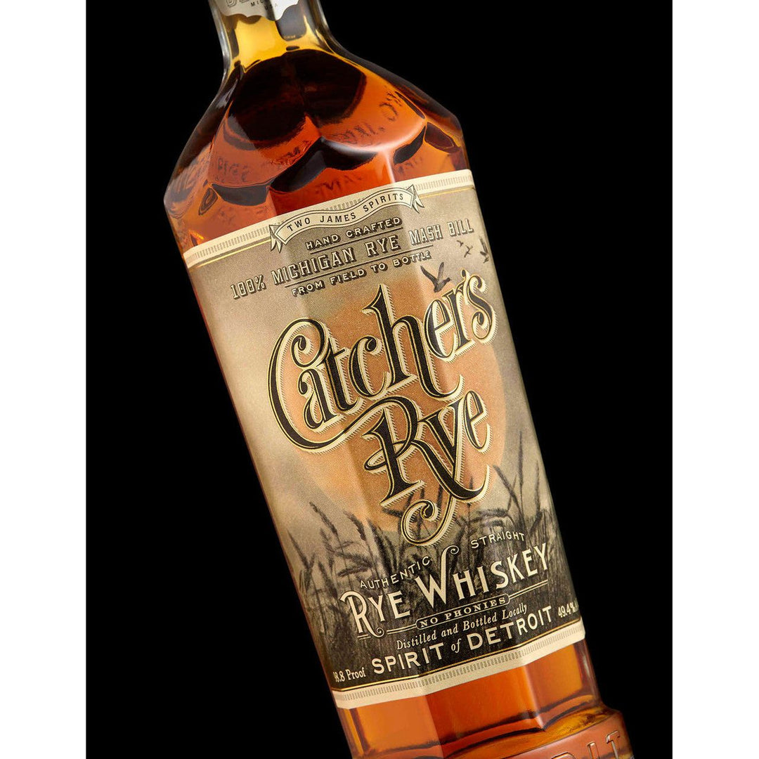 Two James Catcher’s Rye (750ml). Distilled from 100% Michigan rye and pure water from the Great Lakes, Catcher’s Rye is a testament to the grain’s distinctive terroir. Each drop is artfully produced and aged for a minimum of two years in traditional, charred new American oak 53 gallon barrels. With delicious spice notes and a subtle fig finish, Catcher’s Rye proves there is no substitute for time or proportion. This is a labor of love, accept no phonies.