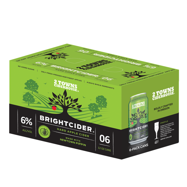 Hand crafted in Oregon with all Northwest apples, The Bright Cider features a light and refreshing apple flavor. Hints of sweetness and a crisp finish round out this easy drinking cider.